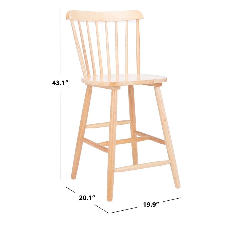 Safavieh Galena Wood Counter Stool in Natural