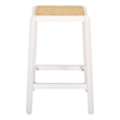 Safavieh Silus Wood Backless Cane Counter Stool in White / Natural