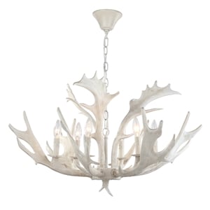 Safavieh Birch Iron and Resin 6Lt 30&quot Chandelier in White