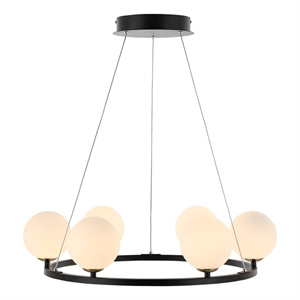 Safavieh Pomona Iron 6Lt 24.5&quot Chandelier in Black / White