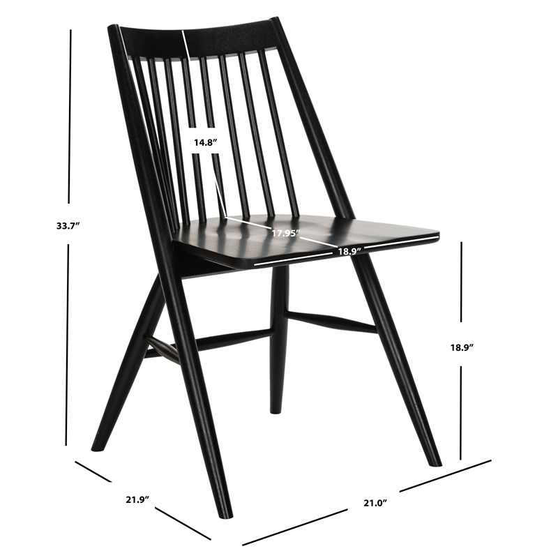 Safavieh Wren Wood Dining Chair in Black