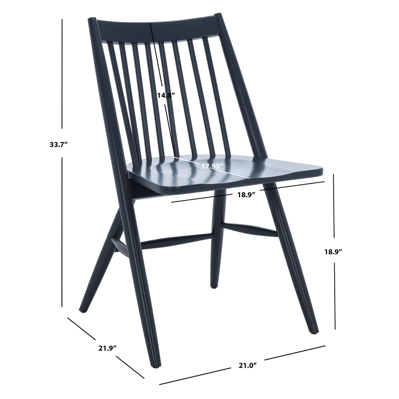 Safavieh Wren Wood Dining Chair in Dark Gray