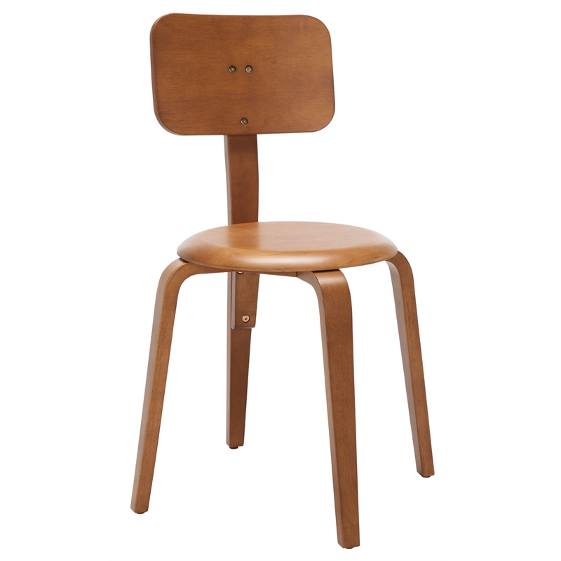 Safavieh Luella Wood Stackable Dining Chair in Walnut