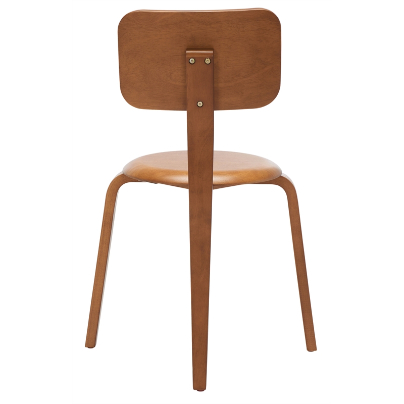 Safavieh Luella Wood Stackable Dining Chair in Walnut