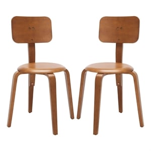 Safavieh Luella Wood Stackable Dining Chair in Walnut