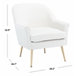 Safavieh Rodrik Wood and Fabric Accent Chair in White