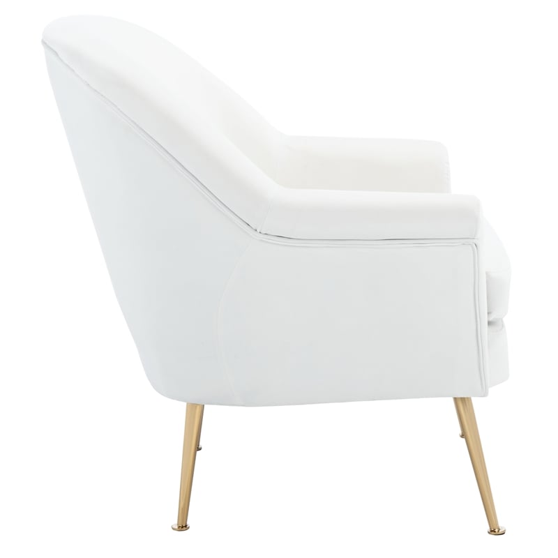 Safavieh Rodrik Wood and Fabric Accent Chair in White
