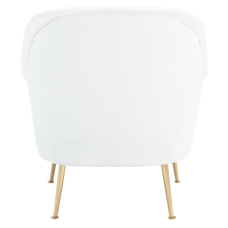 Safavieh Rodrik Wood and Fabric Accent Chair in White