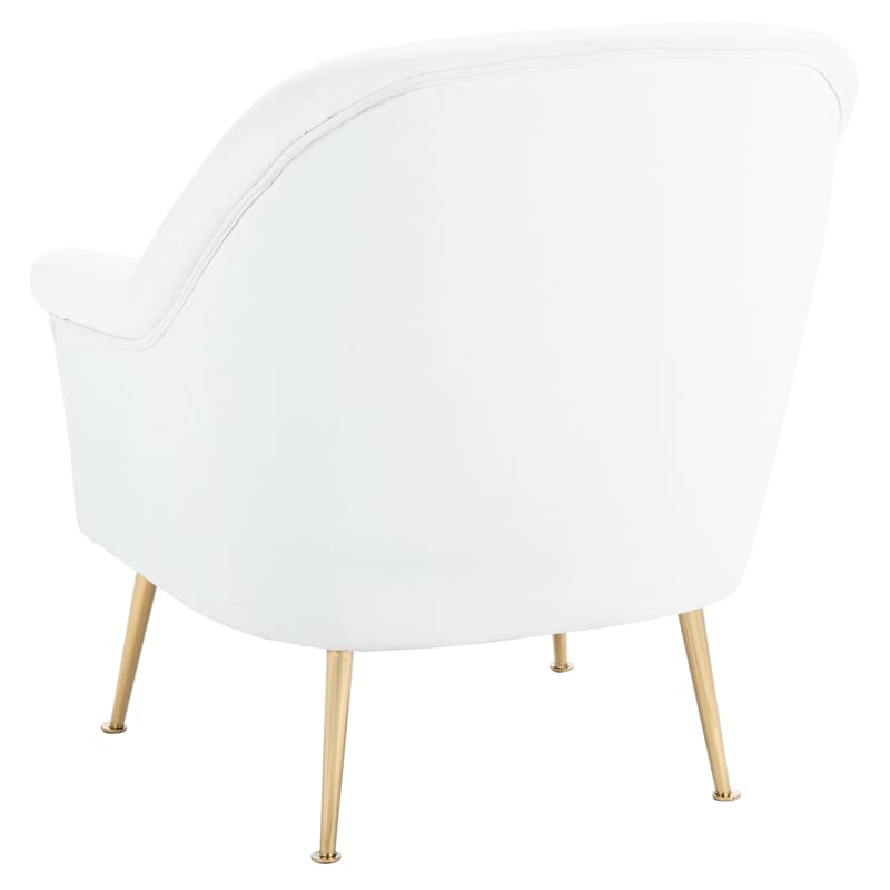 Safavieh Rodrik Wood and Fabric Accent Chair in White