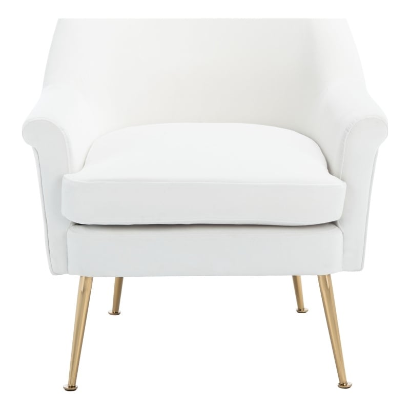 Safavieh Rodrik Wood and Fabric Accent Chair in White