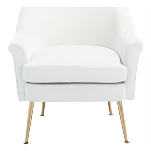 Safavieh Rodrik Wood and Fabric Accent Chair in White