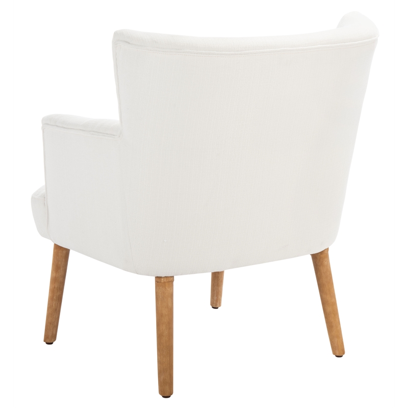 Safavieh Delfino Wood and Fabric Accent Chair in White