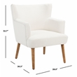 Safavieh Delfino Wood and Fabric Accent Chair in White