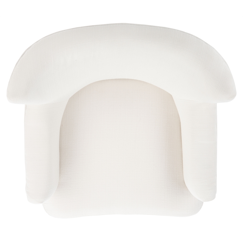 Safavieh Delfino Wood and Fabric Accent Chair in White