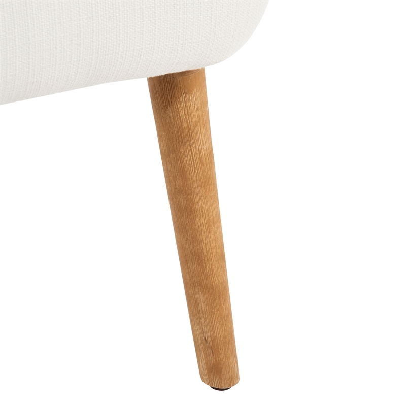 Safavieh Delfino Wood and Fabric Accent Chair in White