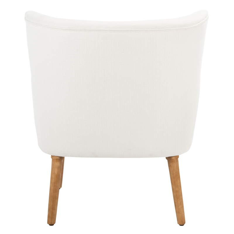 Safavieh Delfino Wood and Fabric Accent Chair in White