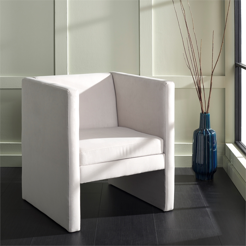Safavieh Gisle Wood Accent Chair in Light Gray