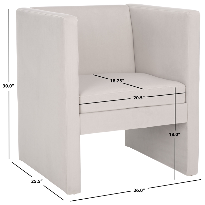 Safavieh Gisle Wood Accent Chair in Light Gray