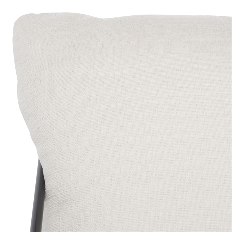 Safavieh Portland Iron and Fabric Pillow Top Accent Chair in Ivory / Black