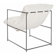 Safavieh Portland Iron and Fabric Pillow Top Accent Chair in Ivory / Black