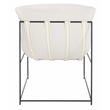 Safavieh Portland Iron and Fabric Pillow Top Accent Chair in Ivory / Black