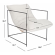 Safavieh Portland Iron and Fabric Pillow Top Accent Chair in Ivory / Black