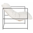 Safavieh Portland Iron and Fabric Pillow Top Accent Chair in Ivory / Black