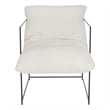Safavieh Portland Iron and Fabric Pillow Top Accent Chair in Ivory / Black