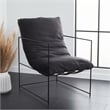 Safavieh Portland Metal and Wood Pillow Top Accent Chair in Black /Black