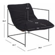 Safavieh Portland Metal and Wood Pillow Top Accent Chair in Black /Black