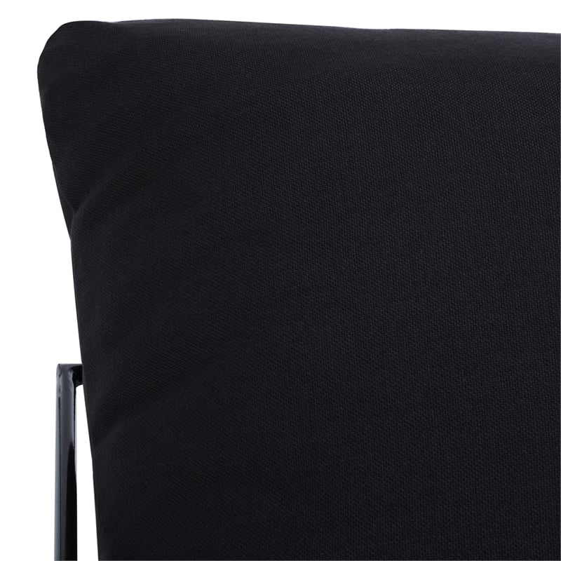 Safavieh Portland Metal and Wood Pillow Top Accent Chair in Black /Black