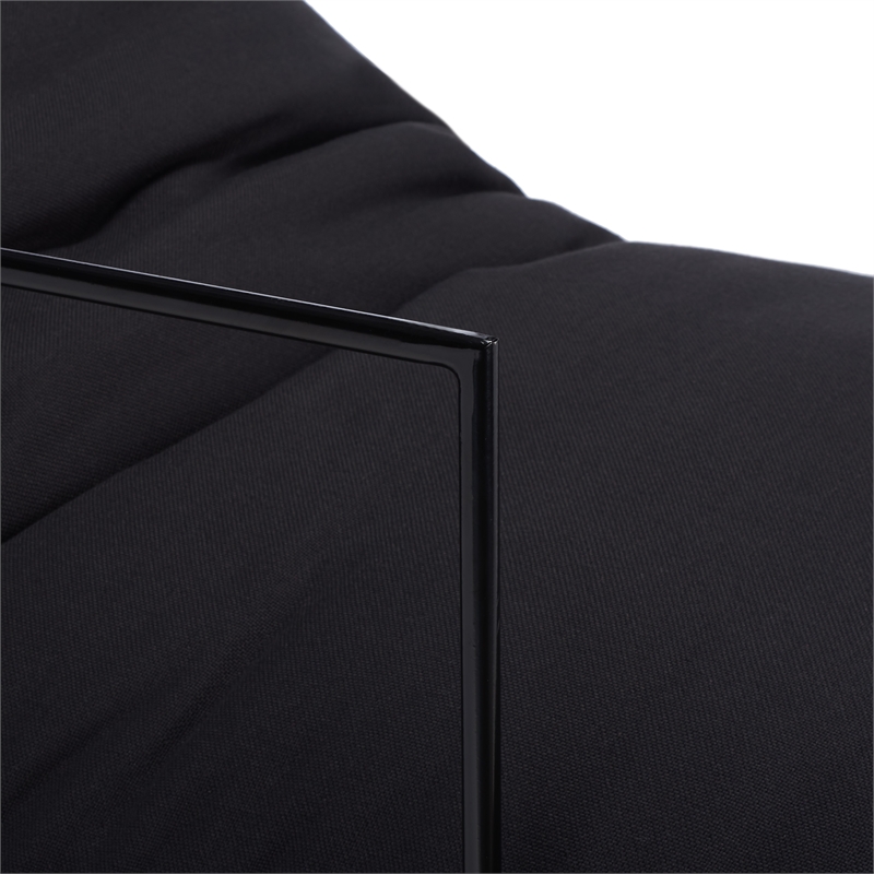 Safavieh Portland Metal and Wood Pillow Top Accent Chair in Black /Black