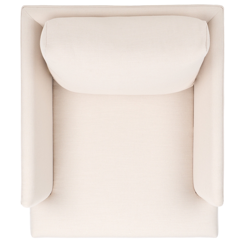 Safavieh Hampshire Wood and Fabric Accent Chair in Cream /Walnut