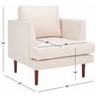 Safavieh Hampshire Wood and Fabric Accent Chair in Cream /Walnut