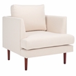 Safavieh Hampshire Wood and Fabric Accent Chair in Cream /Walnut