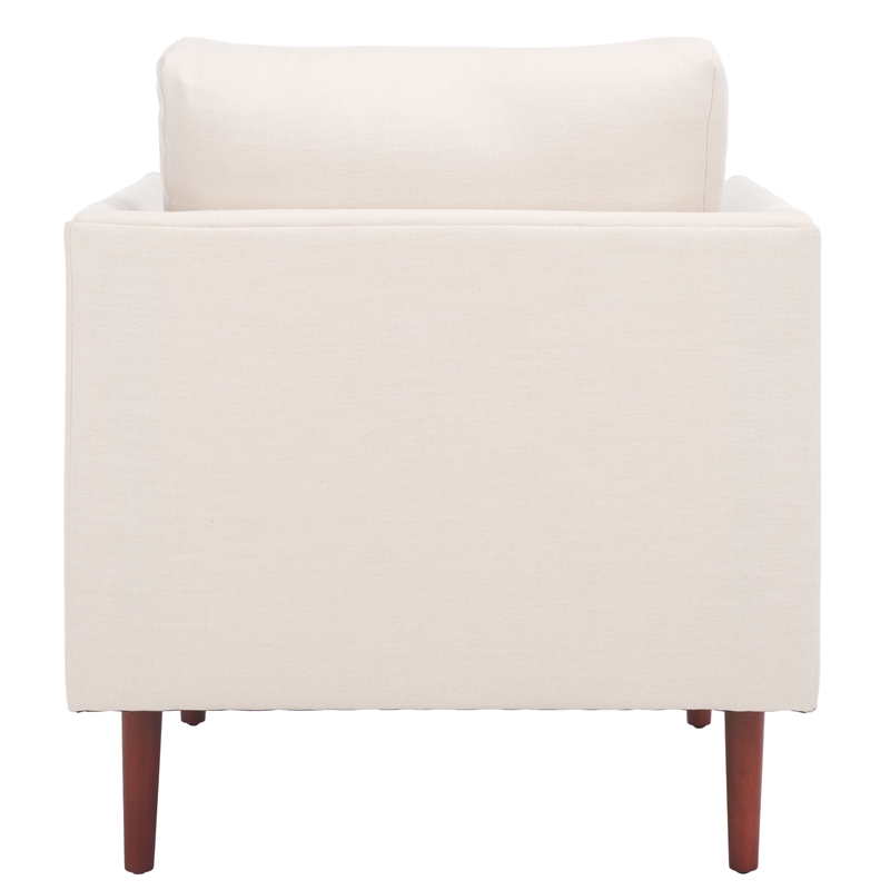 Safavieh Hampshire Wood and Fabric Accent Chair in Cream /Walnut