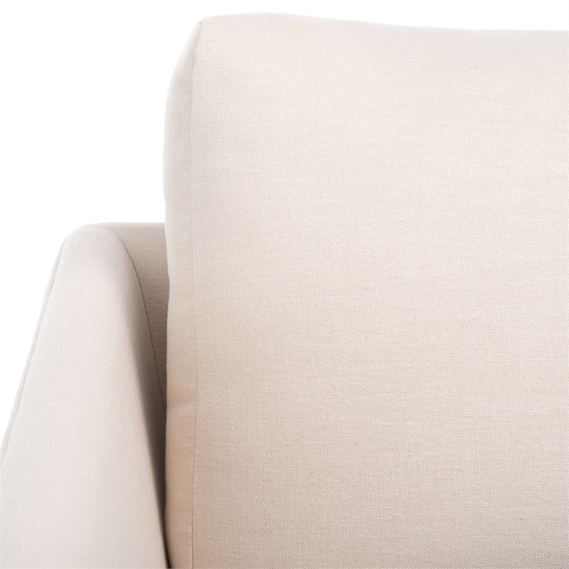 Safavieh Hampshire Wood and Fabric Accent Chair in Cream /Walnut