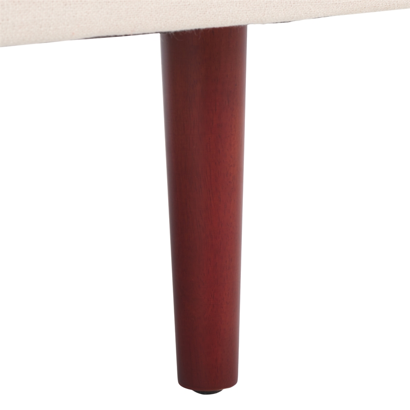 Safavieh Hampshire Wood and Fabric Accent Chair in Cream /Walnut