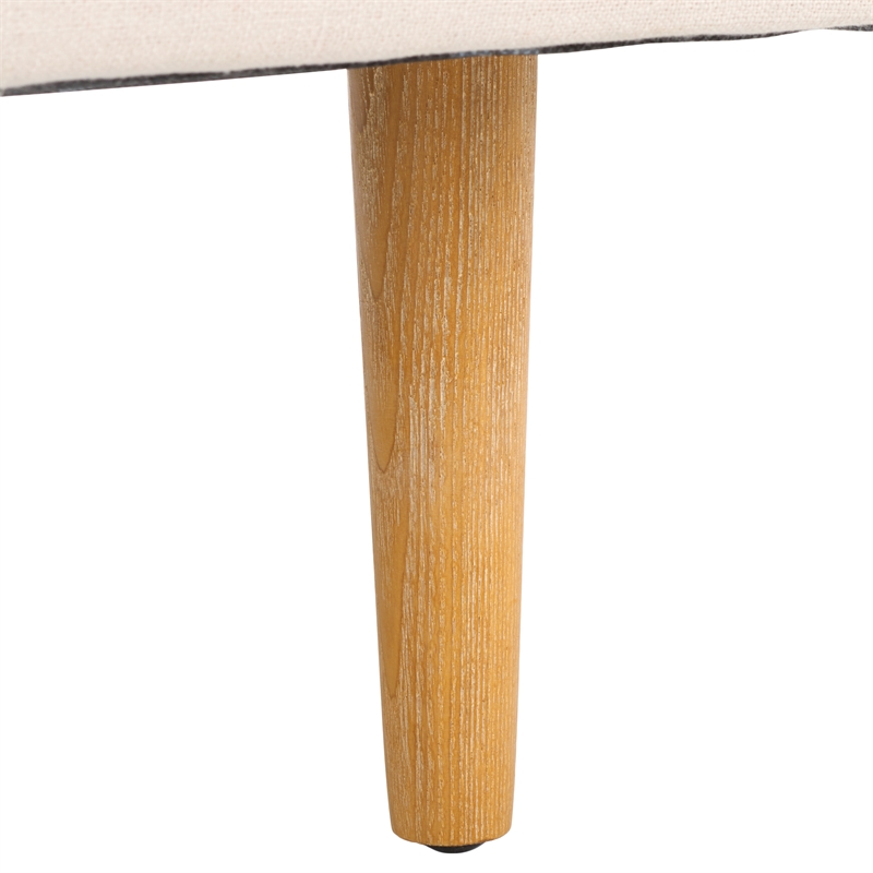 Safavieh Hampshire Wood and Fabric Accent Chair in Cream / White