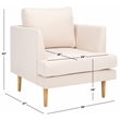 Safavieh Hampshire Wood and Fabric Accent Chair in Cream / White