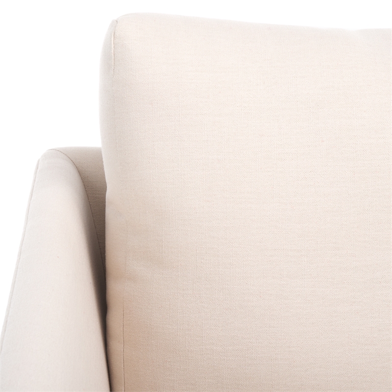 Safavieh Hampshire Wood and Fabric Accent Chair in Cream / White