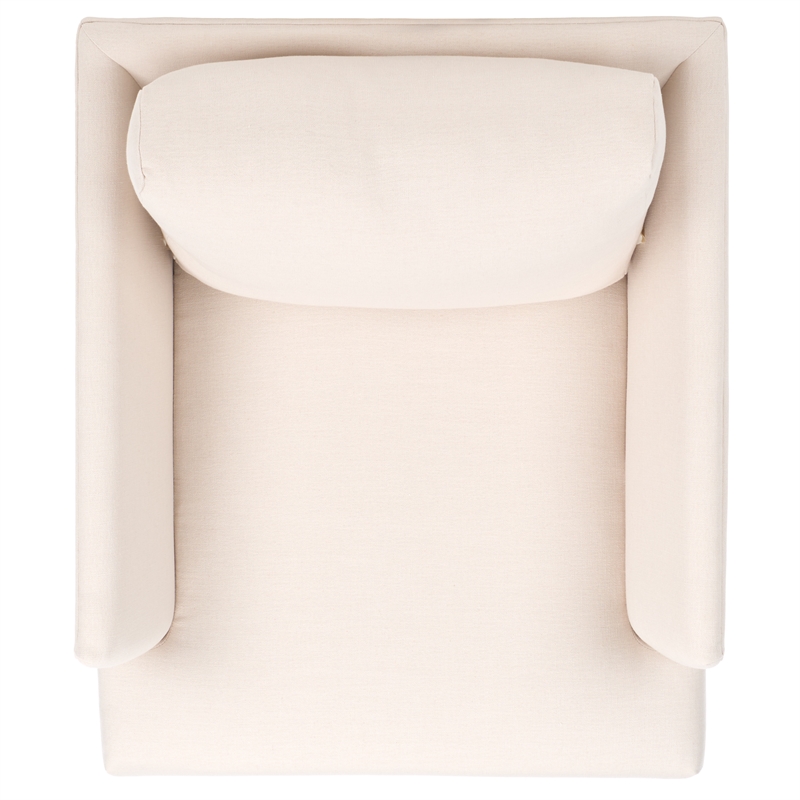 Safavieh Hampshire Wood and Fabric Accent Chair in Cream / White