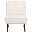 Safavieh Oliviadella Wood and Fabric Accent Chair in Cream / Walnut