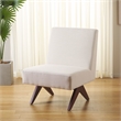 Safavieh Oliviadella Wood and Fabric Accent Chair in Cream / Walnut