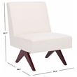 Safavieh Oliviadella Wood and Fabric Accent Chair in Cream / Walnut