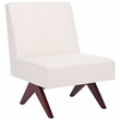 Safavieh Oliviadella Wood and Fabric Accent Chair in Cream / Walnut