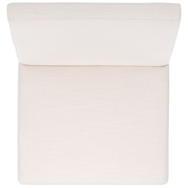 Safavieh Oliviadella Wood and Fabric Accent Chair in Cream / Walnut