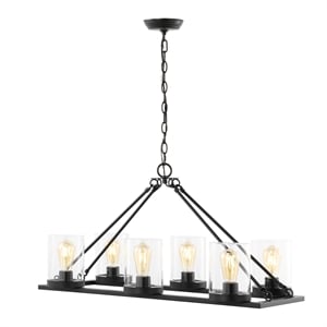 Safavieh Reagan Iron  6Lt 32&quot Chandelier in Black