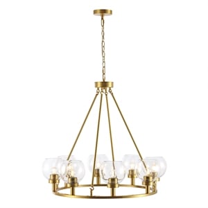 Safavieh Sveda Iron 8Lt 31.5&quot Chandelier in Brass