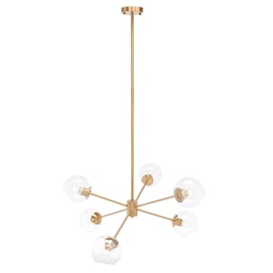 Safavieh Cantori Steel and Iron 6Lt 37.5&quot Chandelier in Brass